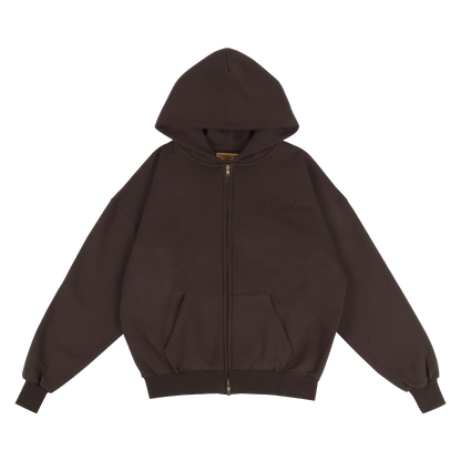 BROWN ZIP-UP