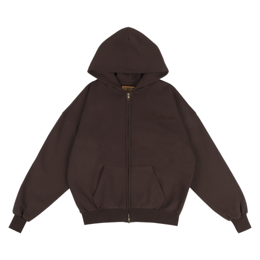 BROWN ZIP-UP
