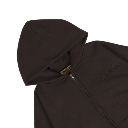BROWN ZIP-UP